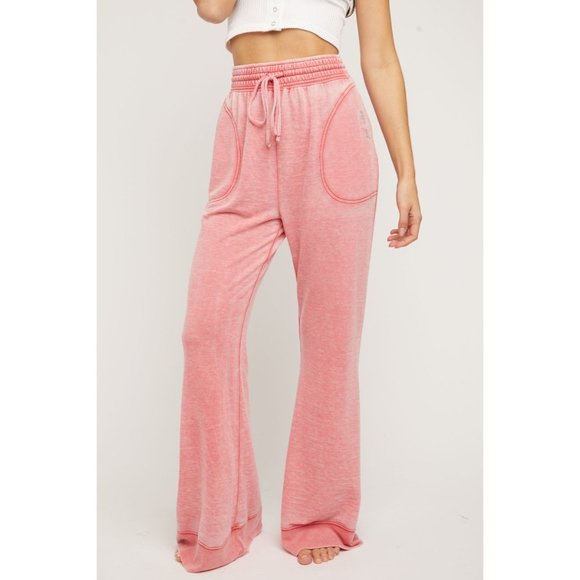 🎉LAST CHANCE🎉 NWT Free People Cozy Cool Girl Lounge Pant / Rebel Red - Picture 2 of 7